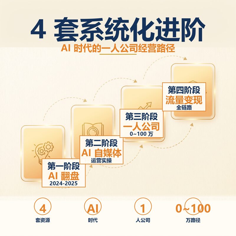 一人公司 AI 变现 0 到 100 万 4 套系统化 - 预览图 2
