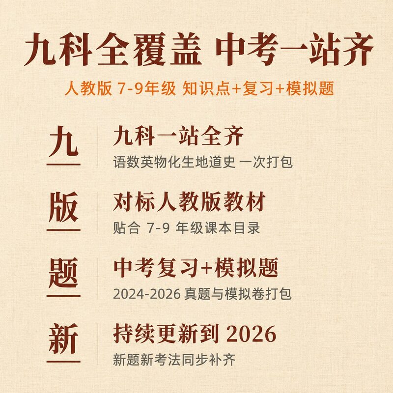 初中九科知识点一站全齐|人教版7-9年级中考复习资料打包 - 预览图 1
