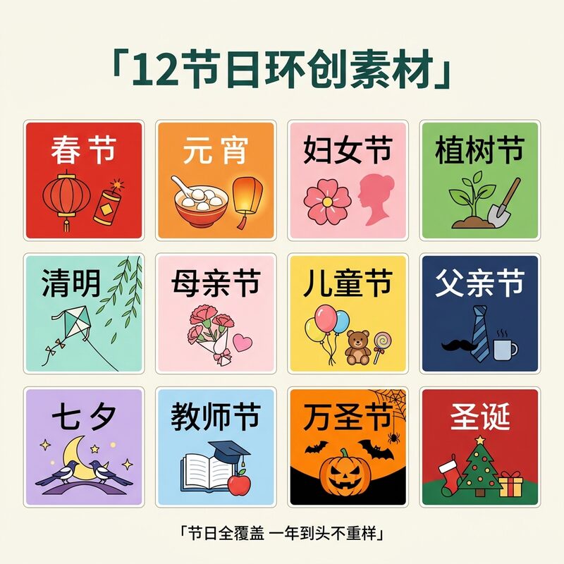 当代杯获奖作品 幼儿园环创素材 第十三至十五届 节日玩教具区角全套 - 预览图 2