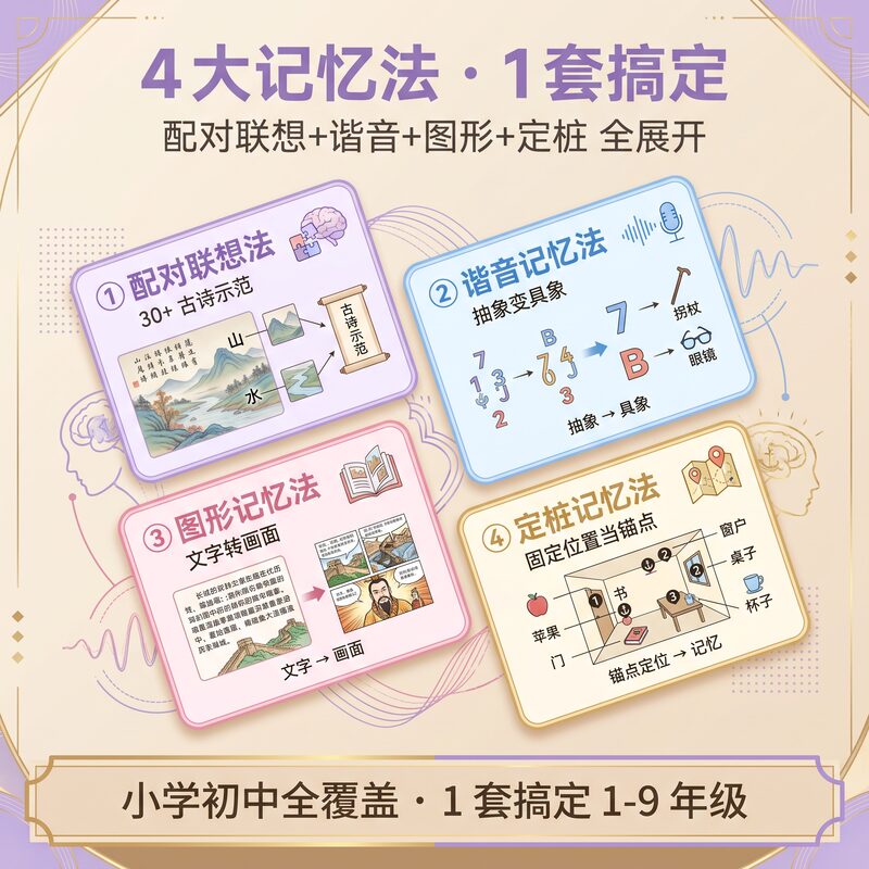 小学初中古诗文言文高效记忆教程 1 套搞定 永久有效 - 预览图 1