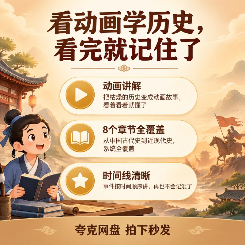 初中历史时间线记混？看动画学就会了 8章节全覆盖视频课 - 预览图 2