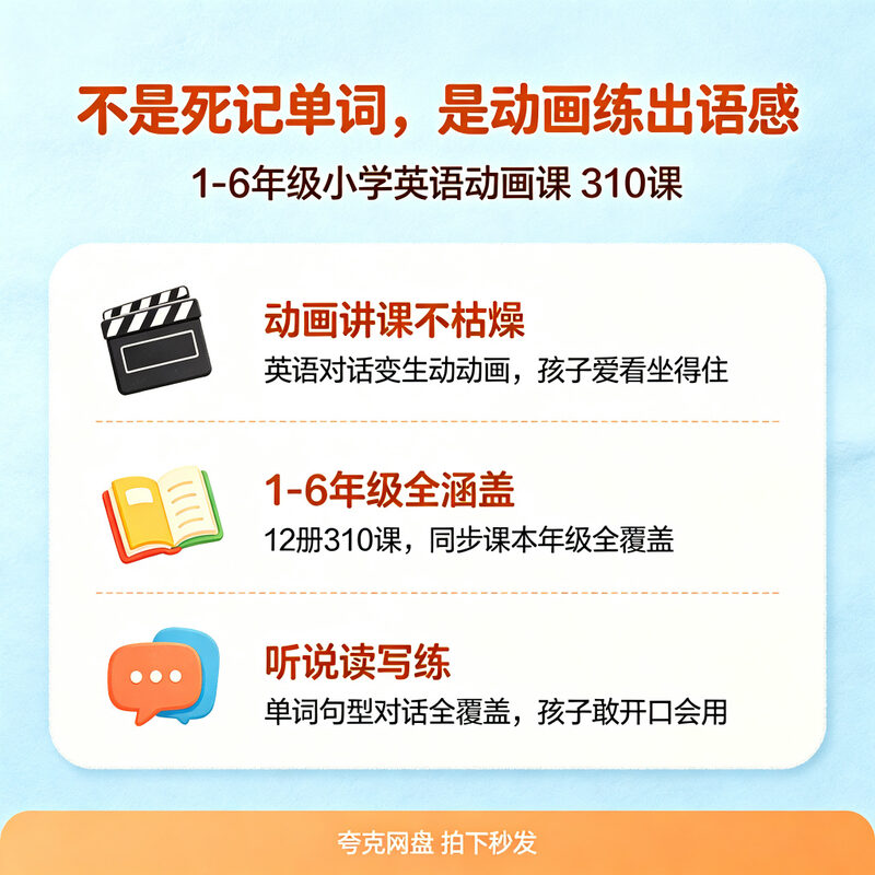 小学英语动画课1-6年级 孩子背了就忘?动画讲着学开口说 - 预览图 2
