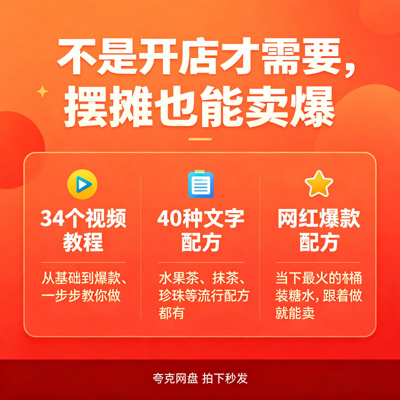 摆摊人必备网红桶装糖水配方 视频教程+文字配方全打包电子版 - 预览图 2