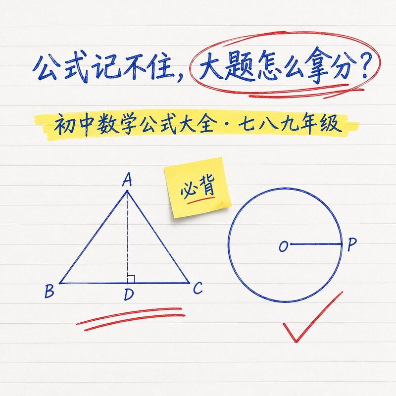 考前速记公式表｜初中数学公式大全，PDF和Word双格式 - 预览图 2