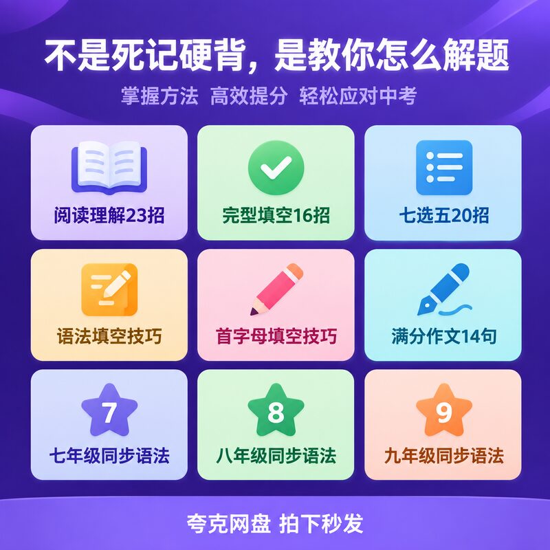 初中英语解题方法速通 9大题型技巧阅读完形作文全涵盖 - 预览图 2