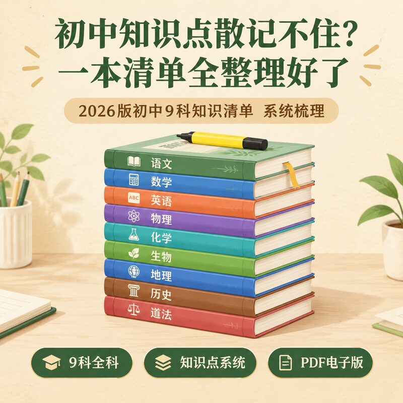 初中9科知识清单 知识点系统梳理复习资料PDF电子版 - 预览图 1