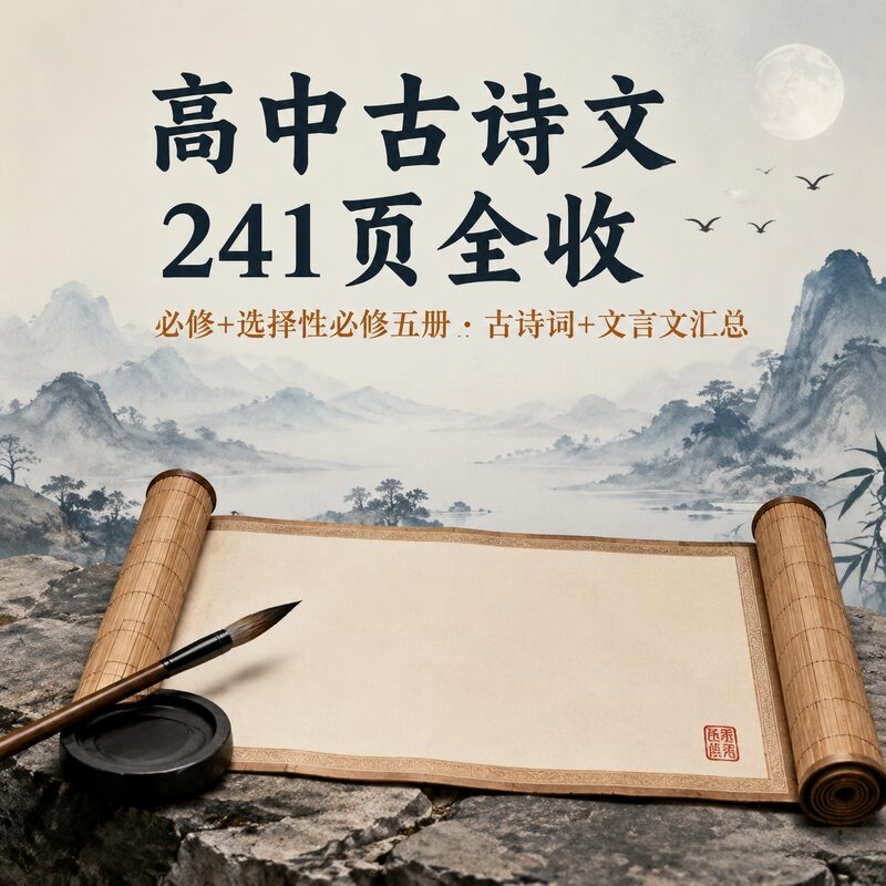 高考古诗文还在零散背？五册241页全汇总齐这一本就够 - 预览图 2