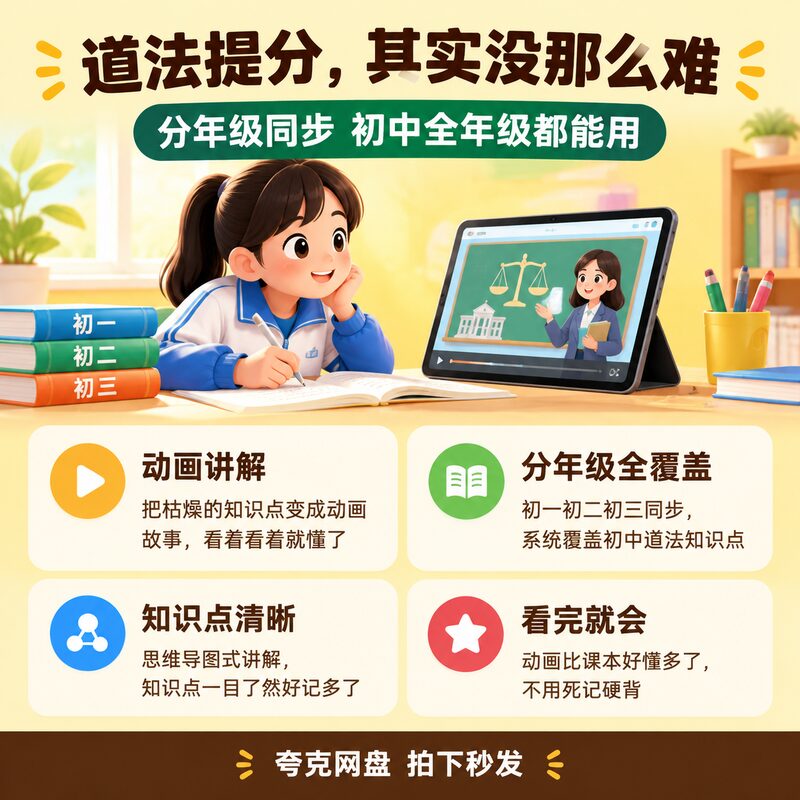 初中道法动画课 分年级视频讲解 看完就会了同步教材 - 预览图 2